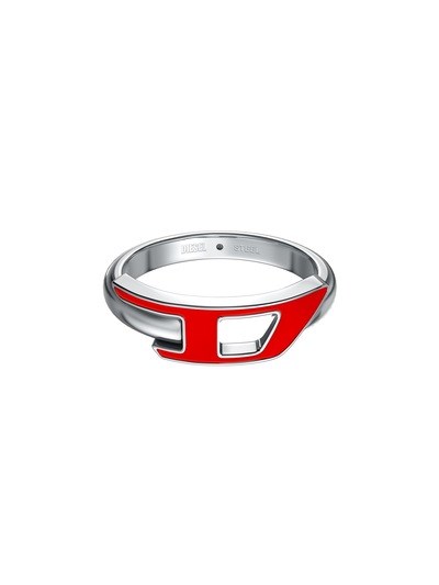 Diesel D Logo Silver Ring DX1688040