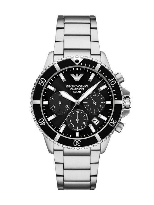 Emporio Armani World Explorer Solar-Powered Three-Hand Two-Tone Stainless Steel Watch