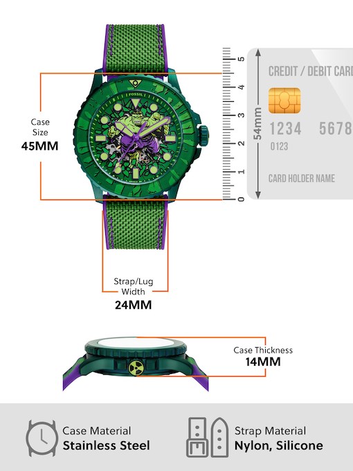 Marvel x Fossil Limited-Edition Incredible Hulk Automatic Watch Marvel x Fossil Limited-Edition Incredible Hulk Automatic Watch