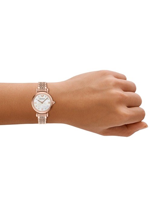 Emporio Armani Two-Hand Rose Gold-Tone Stainless Steel Watch