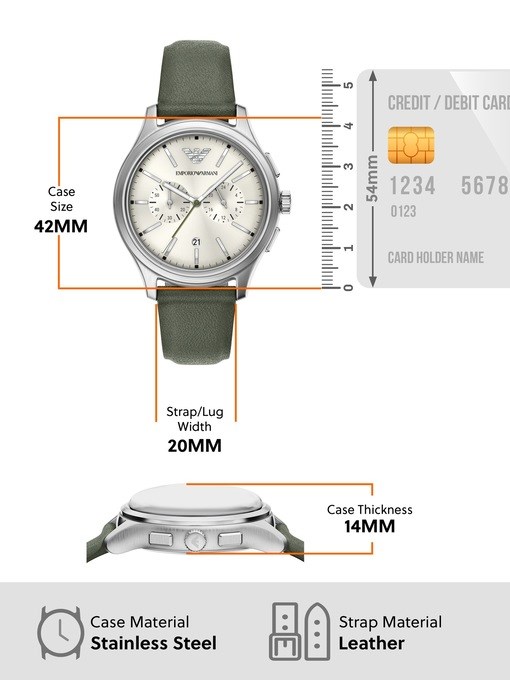 Emporio Armani Chronograph Green Leather Watch Emporio Armani Chronograph Green Leather Watch
