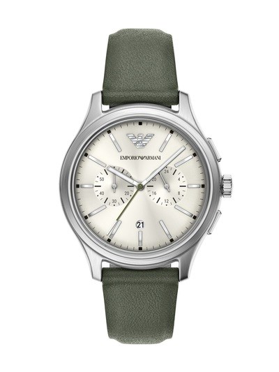 Emporio Armani Chronograph Green Leather Watch