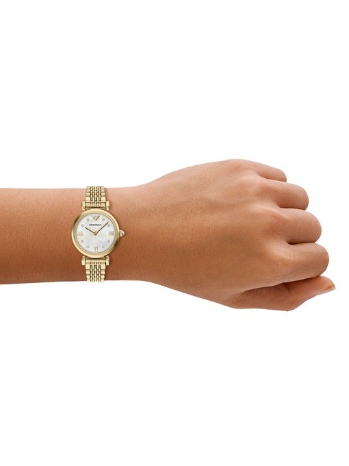 Emporio Armani Two-Hand Gold-Tone Stainless Steel Watch Emporio Armani Two-Hand Gold-Tone Stainless Steel Watch