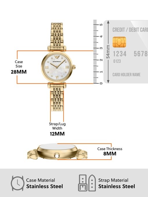Emporio Armani Two-Hand Gold-Tone Stainless Steel Watch Emporio Armani Two-Hand Gold-Tone Stainless Steel Watch