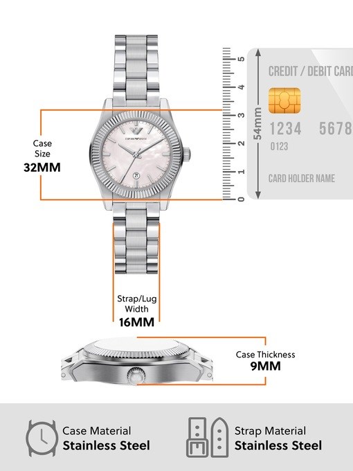 Emporio Armani Three-Hand Date Stainless Steel Watch Emporio Armani Three-Hand Date Stainless Steel Watch