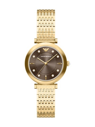 Emporio Armani Archelia Three-Hand Gold-Tone Stainless Steel Watch