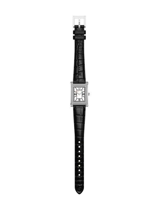 Emporio Armani Two-Hand Black Leather Watch Emporio Armani Two-Hand Black Leather Watch