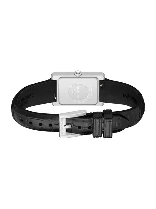 Emporio Armani Two-Hand Black Leather Watch Emporio Armani Two-Hand Black Leather Watch