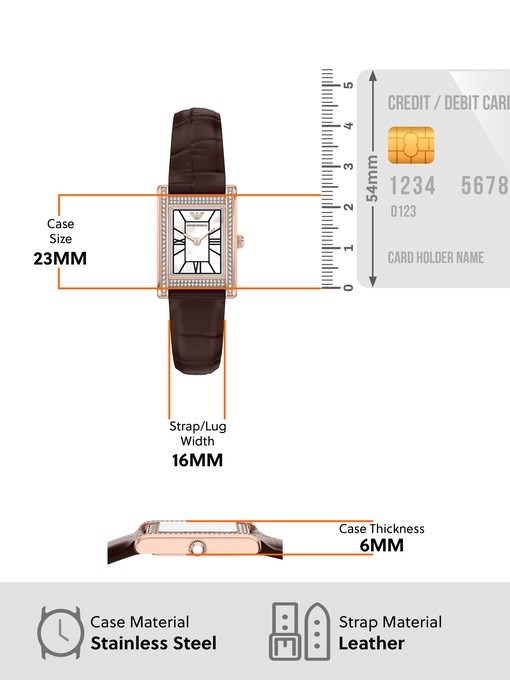 Emporio Armani Two-Hand Brown Leather Watch Emporio Armani Two-Hand Brown Leather Watch