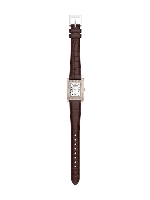 Emporio Armani Two-Hand Brown Leather Watch Emporio Armani Two-Hand Brown Leather Watch