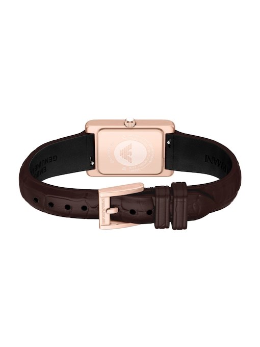Emporio Armani Two-Hand Brown Leather Watch Emporio Armani Two-Hand Brown Leather Watch