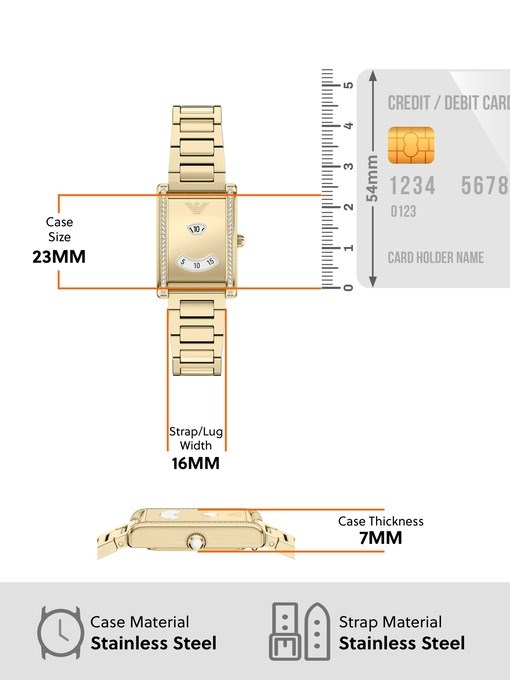 Emporio Armani Two-Hand Gold-Tone Stainless Steel Watch Emporio Armani Two-Hand Gold-Tone Stainless Steel Watch