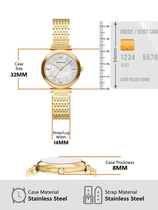 Emporio Armani Archelia Three-Hand Gold-Tone Stainless Steel Watch Emporio Armani Archelia Three-Hand Gold-Tone Stainless Steel Watch