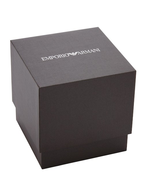 Emporio Armani Two-Hand Black Leather Watch Emporio Armani Two-Hand Black Leather Watch