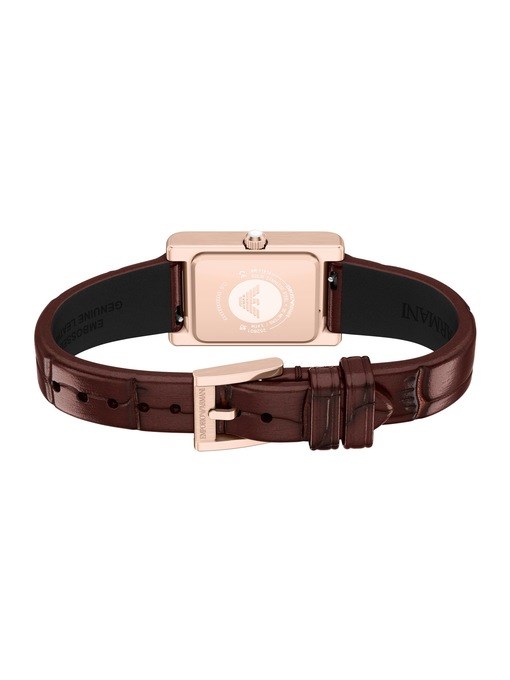 Emporio Armani Two-Hand Brown Leather Watch Emporio Armani Two-Hand Brown Leather Watch