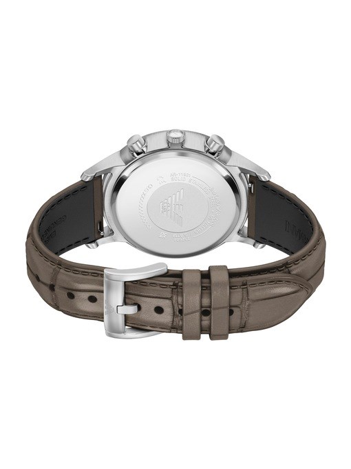 Emporio Armani Archetipo Chronograph Gray Leather Watch