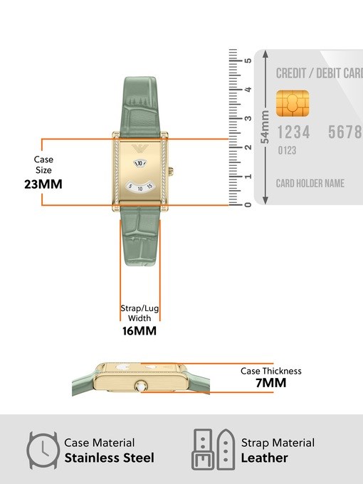 Emporio Armani Two-Hand Green Leather Watch Emporio Armani Two-Hand Green Leather Watch