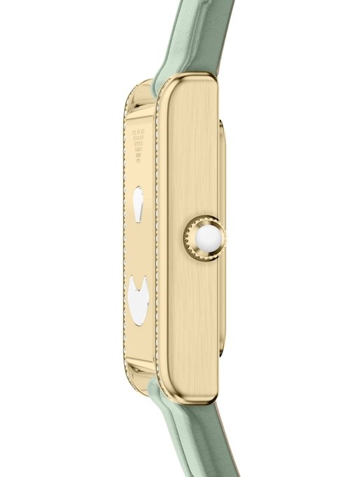 Emporio Armani Two-Hand Green Leather Watch