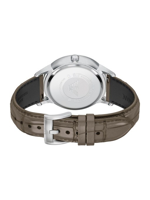 Emporio Armani Archetipo Three-Hand Date Gray Leather Watch Emporio Armani Archetipo Three-Hand Date Gray Leather Watch