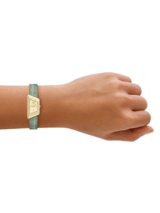 Emporio Armani Two-Hand Green Leather Watch Emporio Armani Two-Hand Green Leather Watch