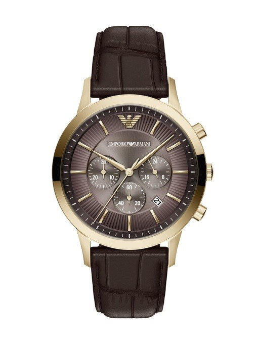 Emporio Armani Archetipo Chronograph Brown Leather Watch