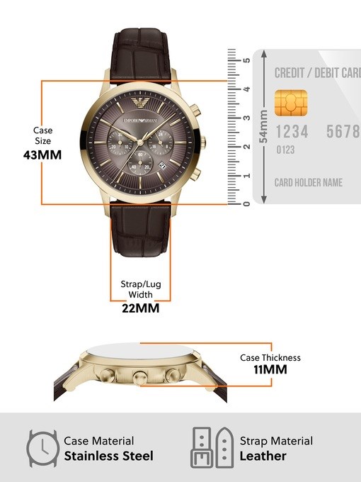 Emporio Armani Archetipo Chronograph Brown Leather Watch