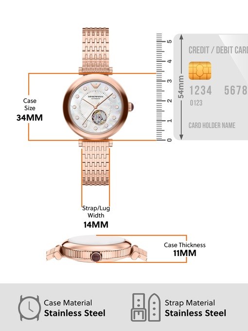 Emporio Armani Archelia Automatic Rose Gold-Tone Stainless Steel Watch