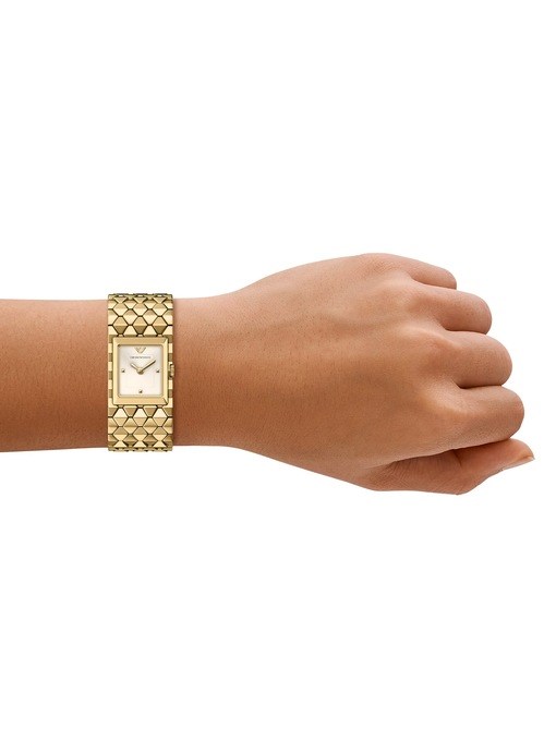 Emporio Armani Two-Hand Gold-Tone Stainless Steel Watch