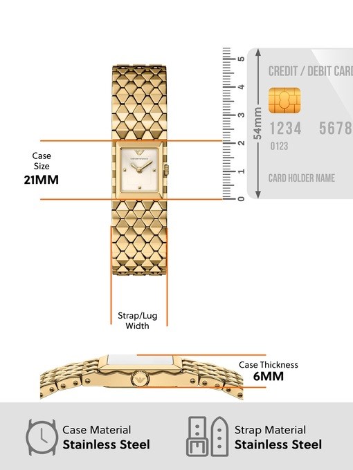 Emporio Armani Two-Hand Gold-Tone Stainless Steel Watch
