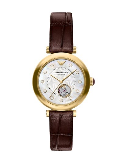 Emporio Armani Archelia Automatic Burgundy Leather Watch