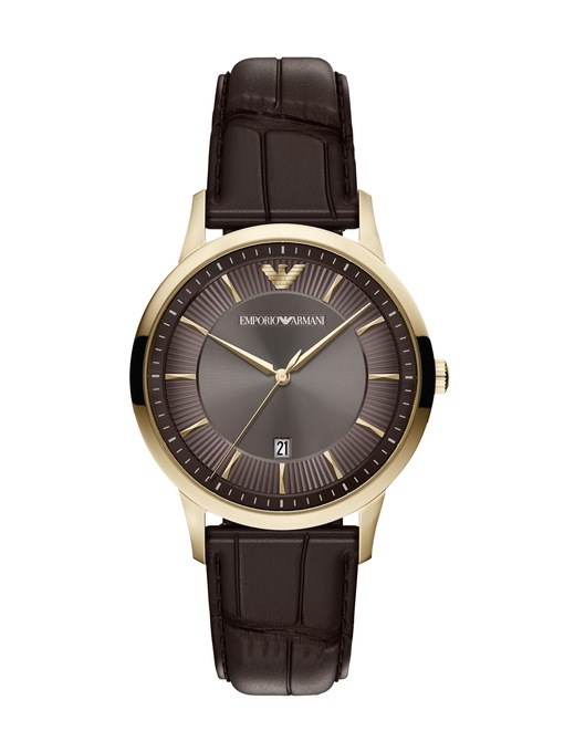Emporio Armani Archetipo Three-Hand Date Brown Leather Watch Emporio Armani Archetipo Three-Hand Date Brown Leather Watch