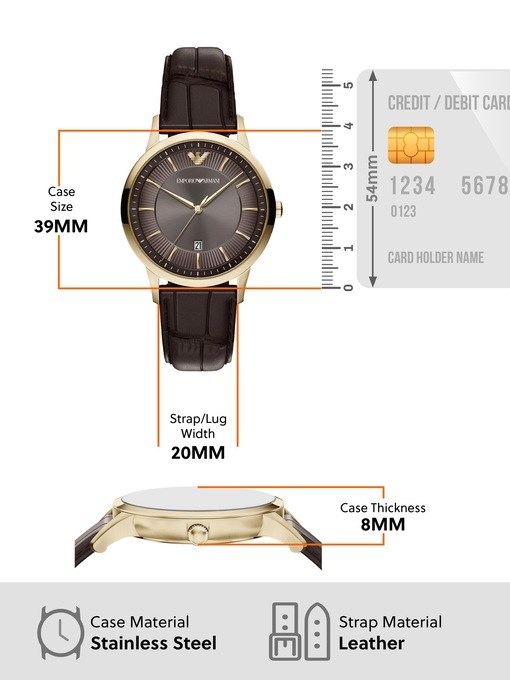 Emporio Armani Archetipo Three-Hand Date Brown Leather Watch Emporio Armani Archetipo Three-Hand Date Brown Leather Watch