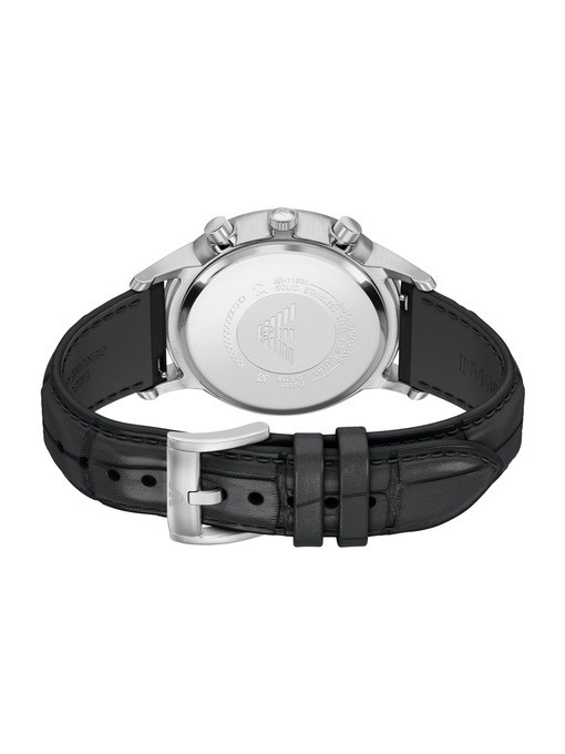 Emporio Armani Archetipo Chronograph Black Leather Watch