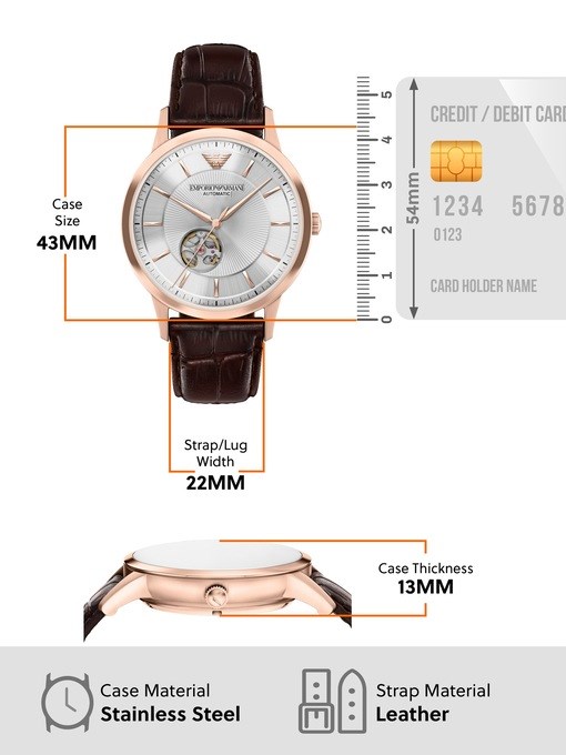 Emporio Armani Archetipo Automatic Brown Leather Watch