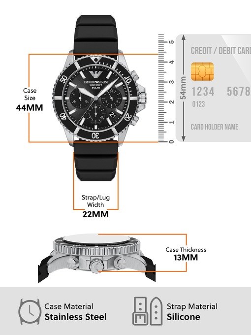 Emporio Armani World Explorer Chronograph Black Silicone Watch Emporio Armani World Explorer Chronograph Black Silicone Watch