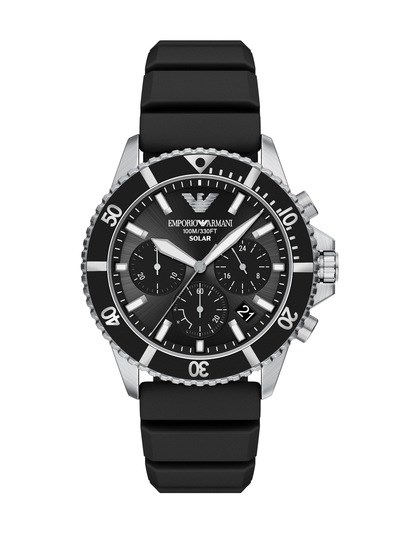 Emporio Armani World Explorer Chronograph Black Silicone Watch