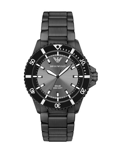Emporio Armani World Explorer Three-Hand Stainless Steel Watch