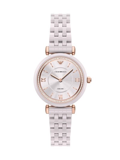Emporio Armani Two-Hand Nude Ceramic Watch