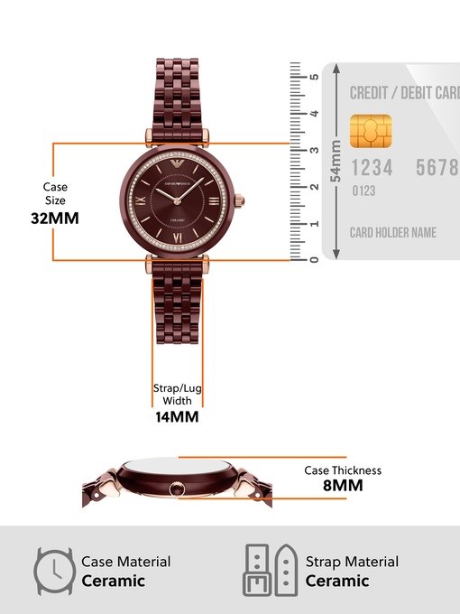 Emporio Armani Two-Hand Burgundy Ceramic Watch Emporio Armani Two-Hand Burgundy Ceramic Watch