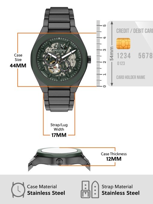 Armani Exchange Sync Automatic Gunmetal Stainless Steel Watch Armani Exchange Sync Automatic Gunmetal Stainless Steel Watch