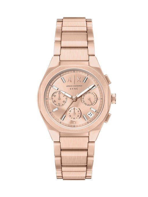 Armani Exchange Sync Chronograph Rose Gold-Tone Stainless Steel Watch Armani Exchange Sync Chronograph Rose Gold-Tone Stainless Steel Watch