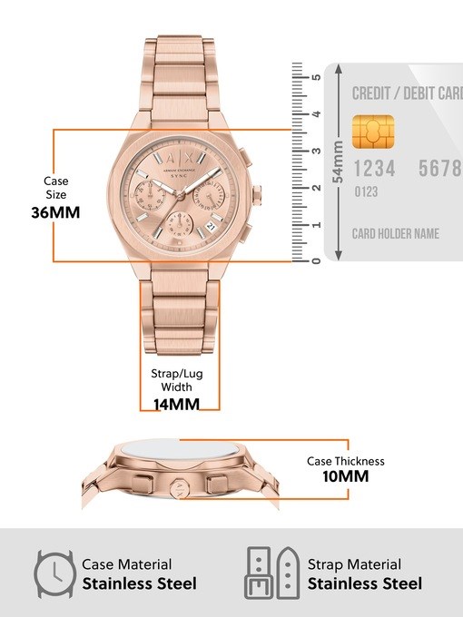 Armani Exchange Sync Chronograph Rose Gold-Tone Stainless Steel Watch Armani Exchange Sync Chronograph Rose Gold-Tone Stainless Steel Watch