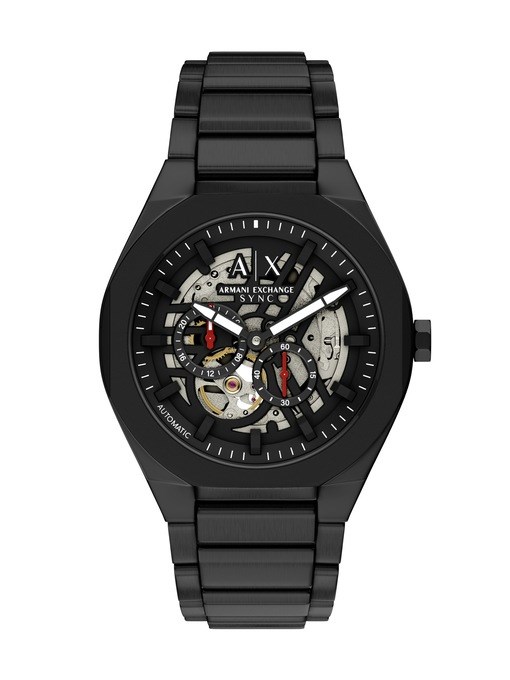 Armani Exchange Sync Automatic Black Stainless Steel Watch Armani Exchange Sync Automatic Black Stainless Steel Watch