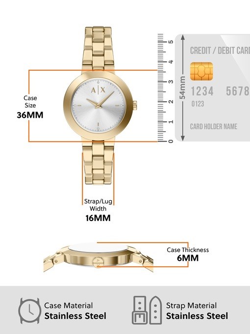 Armani Exchange Two-Hand Gold-Tone Stainless Steel Watch and Bracelet Set Armani Exchange Two-Hand Gold-Tone Stainless Steel Watch and Bracelet Set