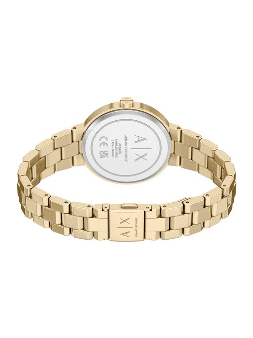 Armani Exchange Two-Hand Gold-Tone Stainless Steel Watch and Bracelet Set Armani Exchange Two-Hand Gold-Tone Stainless Steel Watch and Bracelet Set