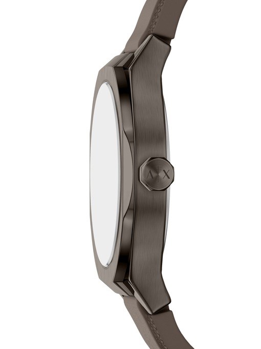Armani Exchange Sync Three-Hand Brown Silicone Watch Armani Exchange Sync Three-Hand Brown Silicone Watch