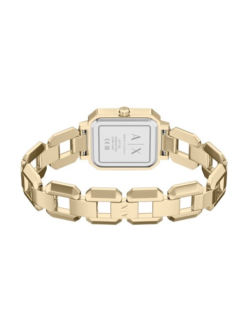 Armani Exchange Three-Hand Gold-Tone Stainless Steel Watch and Necklace Set Armani Exchange Three-Hand Gold-Tone Stainless Steel Watch and Necklace Set