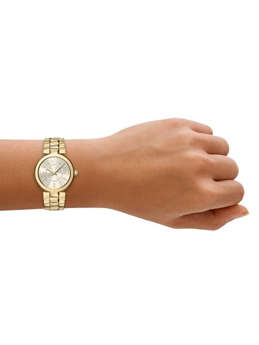 Armani Exchange Audora Two-Hand Gold-Tone Stainless Steel Watch