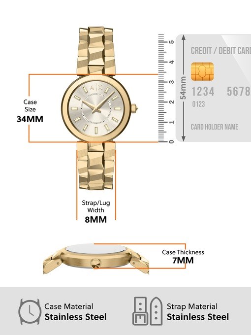 Armani Exchange Audora Two-Hand Gold-Tone Stainless Steel Watch