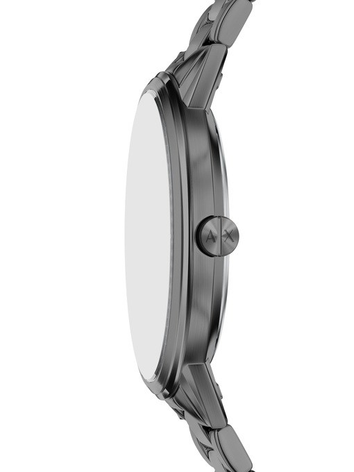 Armani Exchange Three-Hand Gunmetal Stainless Steel Watch and Bracelet Set